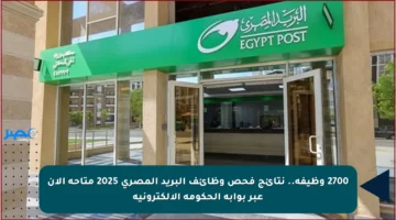 2700 وظيفة.. نتائج فحص وظائف البريد المصري 2025 متاحة الآن عبر بوابة الحكومة الإلكترونية